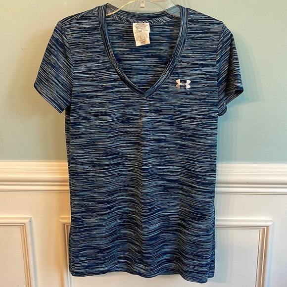 Under Armour Space Dye women’s tech tee shirt XS Blue - Picture 3 of 4